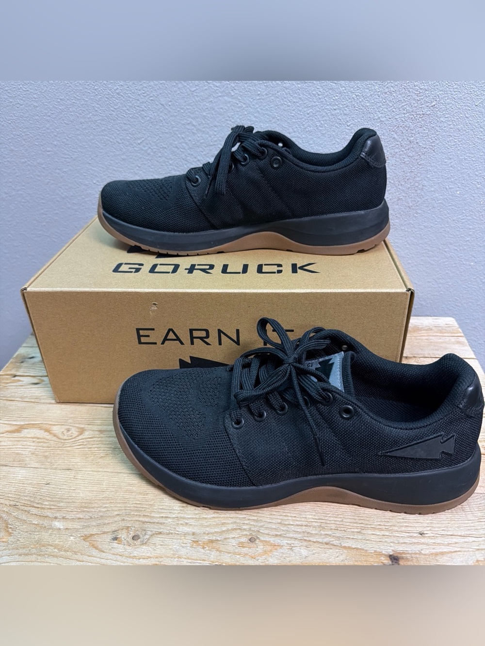 Goruck Men’s Black Trainer with Brown Outsole. M8 / W10